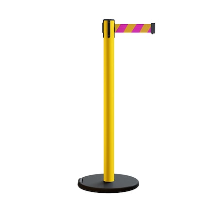 Montour Line Retractable Belt Rolling Stanchion, 2.5ft Yellow Post 11ft. Mag/Ye P400RL-YW-MYD-110